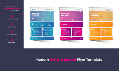 Modern Driving School Flyer Template