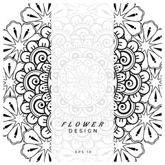 Mehndi flower for henna, mehndi, tattoo, decoration. decorative ornament in ethnic oriental style. doodle ornament. coloring book page.