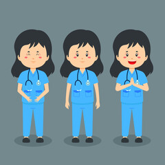 Nurse Character with Various Expression