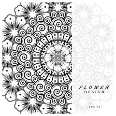 Mehndi flower for henna, mehndi, tattoo, decoration. decorative ornament in ethnic oriental style. doodle ornament. coloring book page.