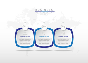 Vector illustration infographics design template, business information, presentation chart, with 3 options or steps. 
