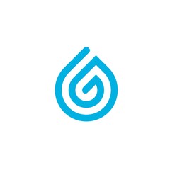 Letter G symbol of water drops