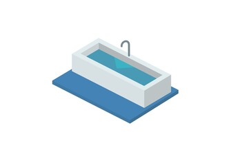 Bathtub simple flat illustration