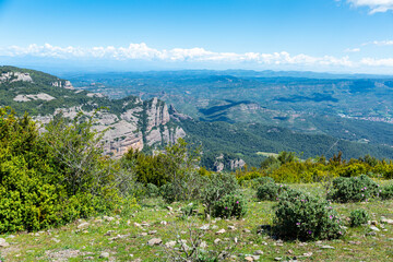 Landscapes at the Park Natural de Sant Llorenc del Munt and l'Obac at sunny day