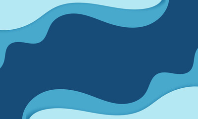 Abstract papercut background. modern wavy composition. blue paper layers. Fluid shapes .Paper cut style, 3d effect imitation, space for text. Fit for banner, invitation, poster or web site design