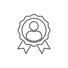 Personal seal. Vector linear icon isolated on white background.