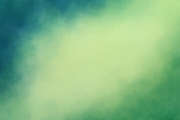 Blue green background with stormy cloudy corner border design and soft yellow center, dark and light colors clouds or mist effect