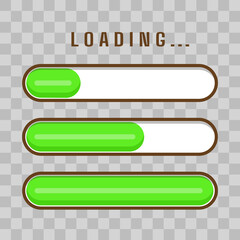 Obraz premium set of progress loading bars icon for game user interface vetor illustration