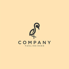 flamingo leaf vector logo design
