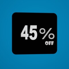 Sale off Blue banner with thirty three percent discount on a black balloon for mega big sales