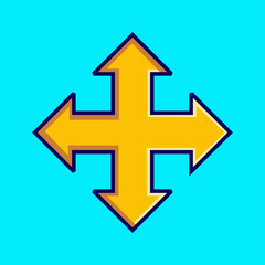 arrows on blue background. vector illustration. isolated