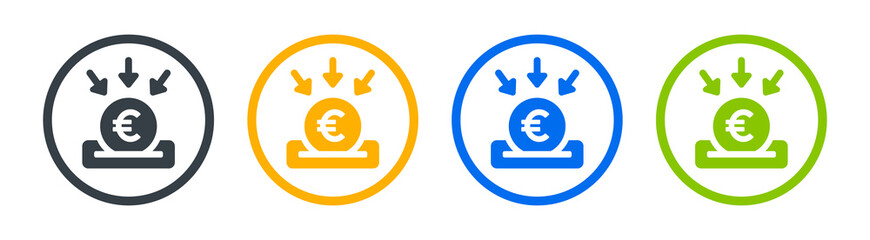 Collecting Money, funding icon vector illustration