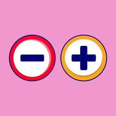 Set of line icons representing zoom Vector Illustration. Zoom in and out symbols of magnifier with plus and minus