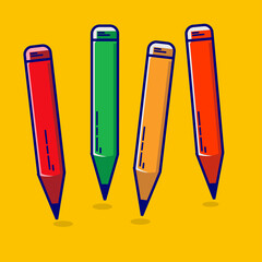 Pencil set icon. Colorful pencil symbols. pencil isolated vector graphic elements.