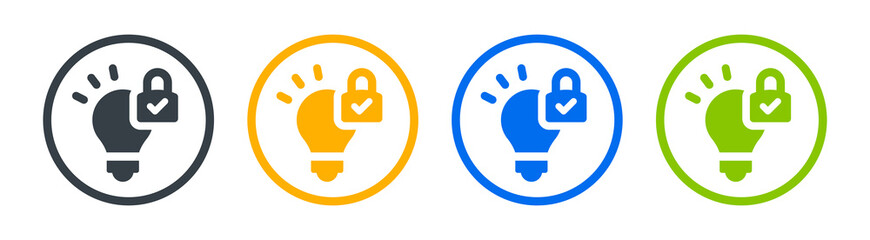 Patent idea icon. Intellectual property symbol. Innovation invention concept.