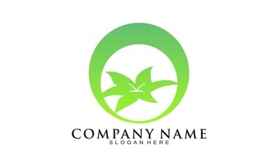 Simple leaf vector logo