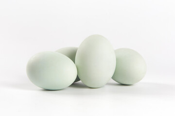 duck eggs on white isolated background