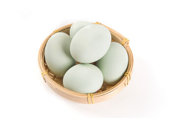 duck eggs on white isolated background