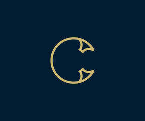Luxury elegant letter C logo design template