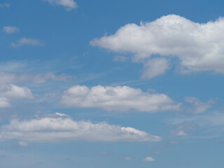 真夏の青空と雲の風景