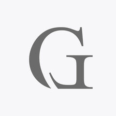 Monogram logo for the letters G and L which is simple and elegant. The choice of serif fonts makes the logo look mature and luxurious but still sophisticated because of its simplicity.