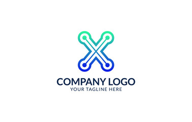 Creative X Letter Logo Template. X Letter Technology Logo Design.