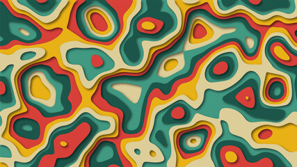 Fototapeta premium 3D abstract background and paper cut shapes. Vector design layout, flayers, posters and invitations. Colorful carving art