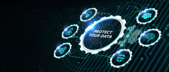 Cyber security data protection business technology privacy concept.