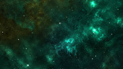 Nebula Space Background Green