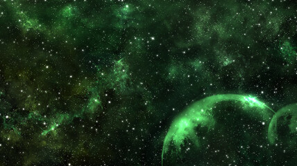 Nebula Space Background Green