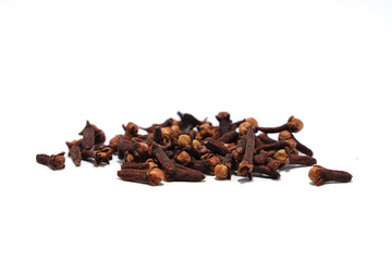 clove spices on a white background