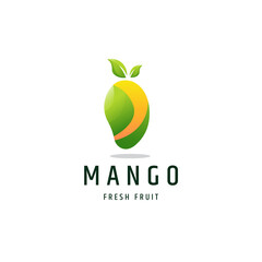 Mango fruit colorful gradient logo icon design template vector illustration 