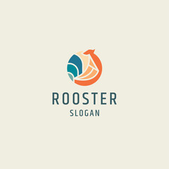 Rooster logo icon design flat template vector illustration