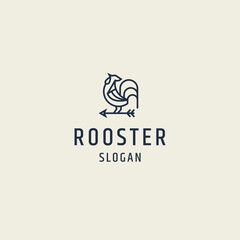 Rooster logo icon design flat template vector illustration