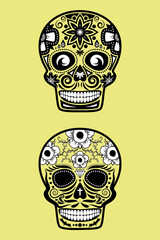 Day fo the dead skull. Dia de los muertos. vector design for brochure banner tattoo.