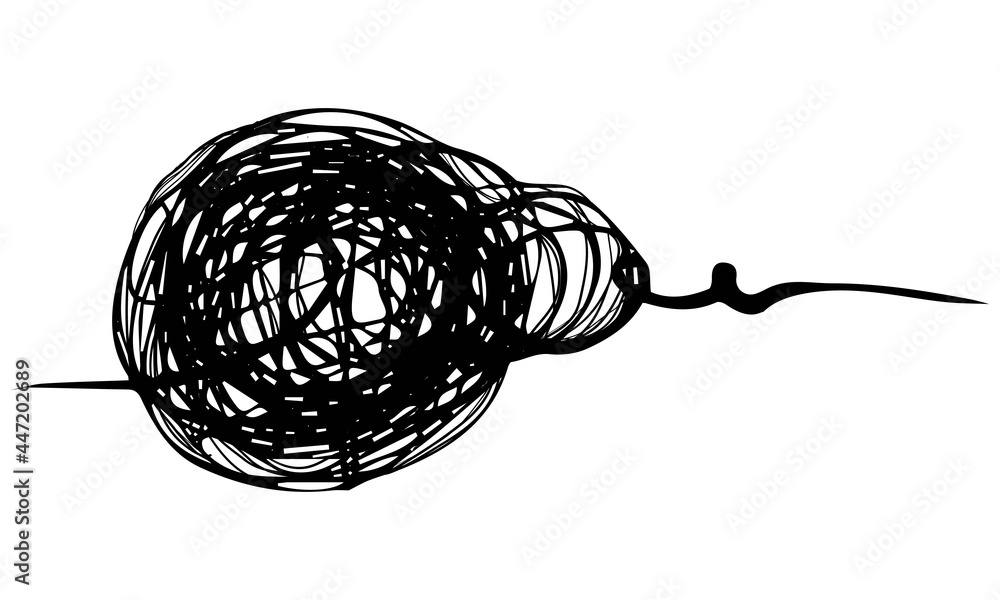 Poster hand drawn scribble sketch circle object. tangled grungy round scribble. isolated on white backgroun