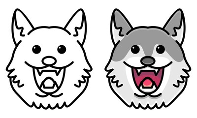 Cute wolf coloring page for kids