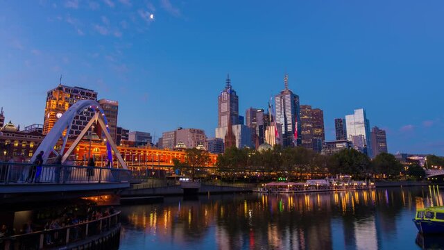Melbourne City Time Lapse Sunset Evening Daytime