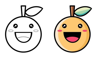 Cute orange coloring page for kids