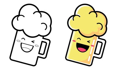 Cute beer coloring page for kids