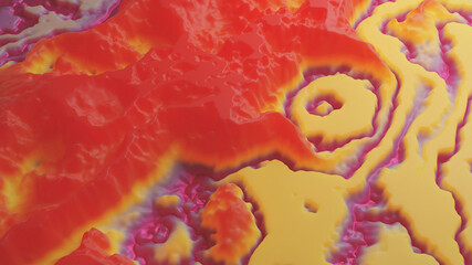 3d render abstract wallpaper with rusty gel substance.