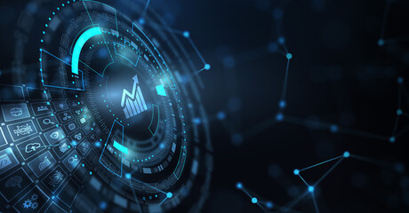 Business, Technology, Internet and network concept. Financial Graph. Stock Market chart. Forex Investment.