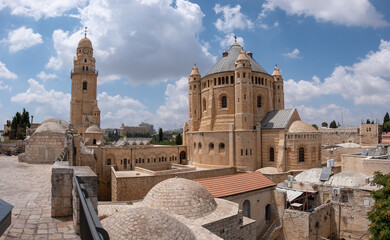 Abbey of the Dormition, a German Catholic abbey of the Benedictine Order, situated in Jerusalem on...