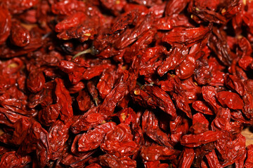 red dry goji berry close-up