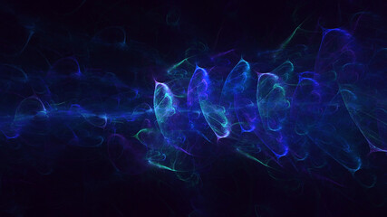 3D rendering abstract multicolor fractal light background