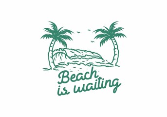Obraz premium Beach is waiting illustration drawing