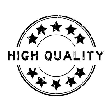 Grunge black high quality word round rubber seal stamp on white background
