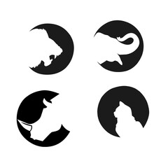 silhouette animal logo illustration vector