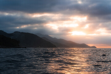 sunset over the sea in Mexico
