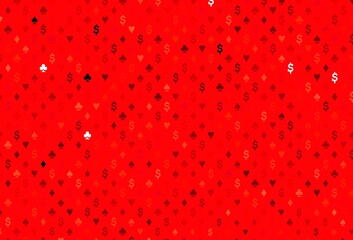 Light red vector texture with playing cards.